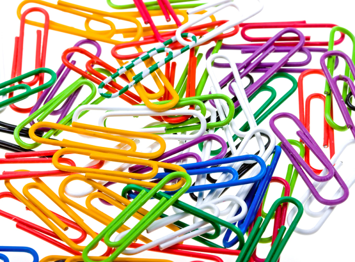 Multi-colored paperclips